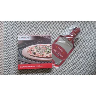 Set für Pizza Santos Profi Pizzastein rund 36,5mm + Pizzaheber edelstahl 52x20cm