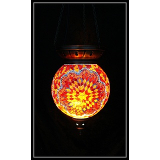 Mosaiklampe Mosaik - Hängelampe XL orientalische lampe Deckenlampe Orange Samarkand-Lights