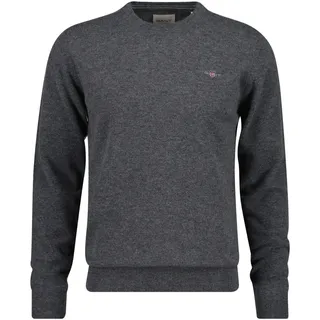 GANT Herren Strickpullover - SUPERFINE LAMBSWOOL C-NECK, Rundhals, Wolle Dunkelgrau / 3XL