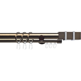 Gardinenstange LIEDECO "CELQUADE02SG2L" Gardinenstangen Gr. L: 120 cm Ø 25 mm, 2 läufig, braun (bronzefarben) Gardinenstangen 2-läufig im Fixmaß Ø 2520 mm