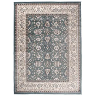 Traditioneller Klassischer Teppich für Ihre Wohnzimmer - Dunkel Grün Creme - Perser Orientalisches Ziegler Nain Muster - Blumen Ornamente - Top Qualität Pflegeleicht " AYLA " 200 x 300 cm Groß