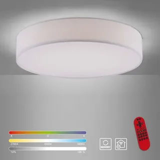 Paul Neuhaus LED Smart Deckenleuchte Lola Ø58cm Textil weiß 36W 3700lm CCT RGB Fernbedienung Google Alexa WiFi - Weiß