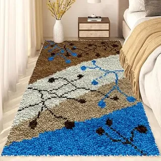 Knüpfteppich Zum Selber Knüpfen-Sets,Groß Latch Hook Rug, Vorgedrucktes Muster Leinwand Teppich Stickerei Handwerk Für Erwachsene Handarbeiten diy Teppich Handarbeit Selbst Knüpfen Set 40 x 70 cm