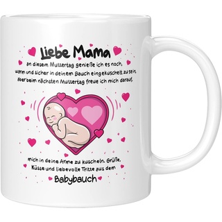 TassenTicker Tasse LIEBTASTISCH - Liebe Mama - Muttertag -Geschenk für eine werdende Mama, 330ml weiß