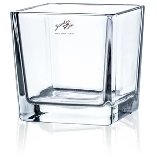 Sandra Rich Vase Glas Kastenvase Glasvase -CUBE- quadratisch klar H 9,5 cm