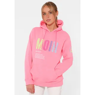 Zwillingsherz Sweatshirt gestickter Schriftzug Pink S/M