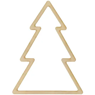 Netuno 1 x Holz Tannenbaum 25 cm Bambus zum Basteln Makramee Deko Rahmen | Aus Naturholz, flach und glatt – für Weihnachtsdeko, Fensterhänger, Floristik, Traumfänger und Wandbehang, leicht bemalbar