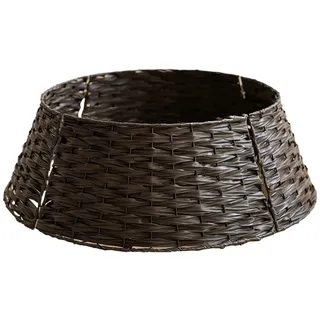 Mokylor Bauernhaus-Weihnachtsbaumkragen, Abnehmbarer PE-Rattan-Weihnachtsbaumrock, Alternativer Baumrock, Weihnachtsbaumringe, Handgefertigte Künstliche Rattan-Weihnachtsständer(Kaffee, S)
