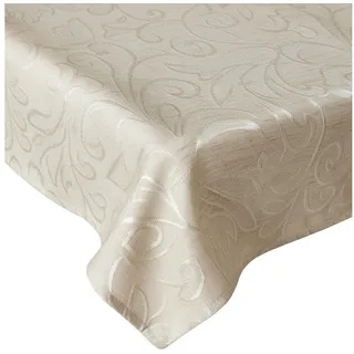 nyvi Tischdecke Elegance Leinenoptik - Pflegeleicht, Bei 40°C waschbar, 10% Leinenanteil Farbe:Ecru;Größe:Tischtuch rund Ø 170 cm