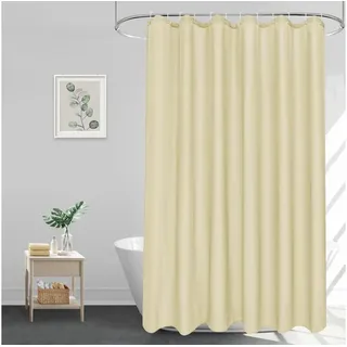 EurCross Duschvorhang Duschvorhang 180x180 cm Beige Wasserdicht Anti-Schimmel Textil Stoff beige