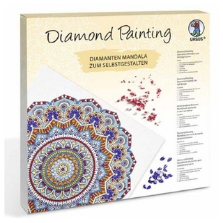 URSUS Kreativset Diamond Painting Mandala zum selbstgestalten, (Diamanten-Mandala, mit allem notwendigen Zubehör) blau|gelb|rot