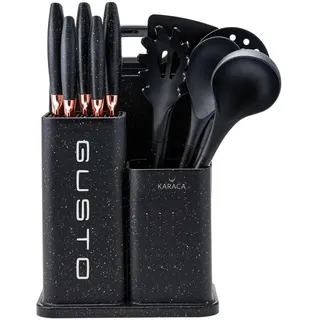 KARACA Messer-/Schneidebrett-Set 12-tlg. Stahl 0 x 0 cm Schwarz
