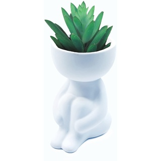 LetCart Bumentöpfe, Keramik Humanoid Blumentopf Kreative Kleine Pflanzkübel, Desktop Dekoration für Pflanzenbehälter für den Home Office Raum