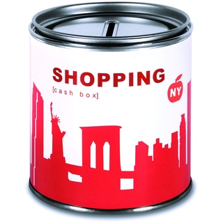 44spaces Spardose New York Shopping Geldgeschenke - Witziges Geschenk New York Skyline rot, Geschenkdose Geld Schenken Gutschein Trinkgeld Urlaubgeld Hochzeitsgeschenk