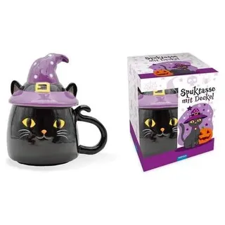 Trötsch Spuktasse mit Deckel Katze Keramiktasse Halloween