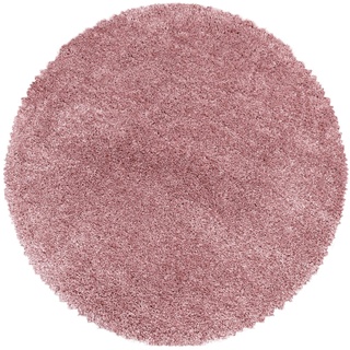 Muratap Pearl Soft Teppich - Hochflor Teppich Extra Weich für Wohnzimmer, Schlafzimmer, Kinderzimmer, Flur Moderner Deko - Große: 160 cm - Rund - Farbe: Rosa