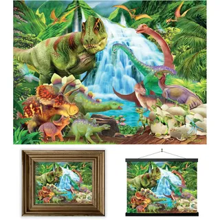 3D LiveLife Linsenförmige Wandkunst Drucke - Dinosaurier Berg von Deluxebase. Ungerahmtes 3D Jura Poster. Perfekter Wandfüller. Original kunstwerk lizenziert von bekannt künstler, Michael Searle