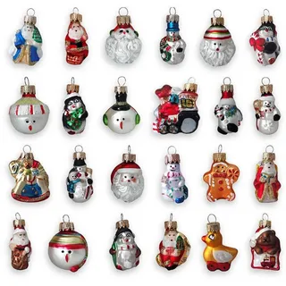 Krebs Glas Lauscha Christbaumschmuck, Figurensortiment 3cm 24Stück