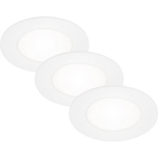 Di-Ka LED Einbauleuchte Flat-In 3er Set weiß Ø 8,6 cm 3W, neutralweiß