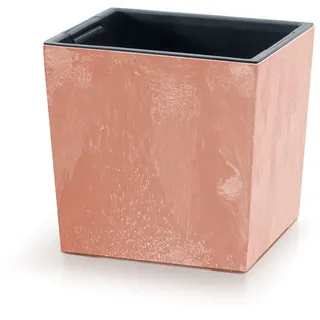 Prosperplast Pflanzkübel 2 in 1 mit Einsatz, Kräutertopf, Betonoptik, Kunststoff, 29,5 cm x 29,5 cm x 29 cm (terakotta)