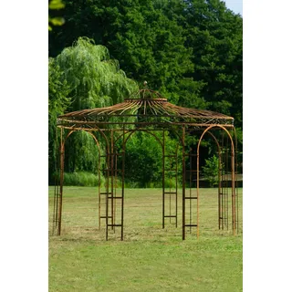 Stabiler Gartenpavillon Rost Metall Ø 250cm Pavillon Eisen Rankpavillon