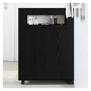 vidaXL Badezimmermöbel-Set 3-tlg. Schwarz