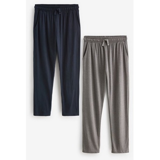 Next Pyjamahose Dauerhaft frische Schlafanzughosen, 2er-Pack (2-tlg) blau L (Kurz)