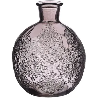 NaDeco Kugelvase Bologna in 12 cm und 17 cm und 6 Farben wählbar | Kugelflasche | Glas Flaschen | kleine Deko Vasen | kleine Deko Flaschen | Tischdeko Vasen, Farbe:Grau, Größe:h.12 Ø9.5 cm