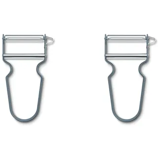 Victorinox, REX Profi Sparschäler, gerader Schliff, Extra Scharf, Aluminium, Blau (Packung mit 2)