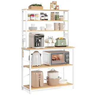 VASAGLE Standregal Küchenregal Standregal, 6 Ablagen, 40 x 100 x 167 cm, für Küche, Industrie-Design, stehend, Stahlrahmen gelb 100 cm x 167 cm x 40 cm