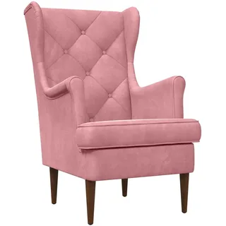 vidaXL Sessel Rosa Samt 1 x 1 x 1 cm Rosa mit Kissen