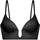 Sexy Demi-BH Leicht gepolstert Bügel-BH geformten Multi-Way-Träger Tiefer U-Ausschnitt Plunge Glänzender Microfaser-Stoff Schwarz