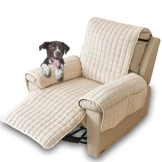 Sesselschoner Relaxsessel Sesselüberwurf Mit Armlehne Sesselauflage Anti-rutsch Fernsehsessel Schonbezug Sofa Armlehnenbezüge Sesselbezüge Für Haustieren Hund(beige,1 Sitz)