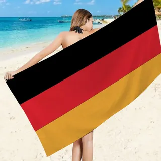 Strandtuch Deutschland-Flagge, 3D Handtuch Deutschland-Flagge Badetücher, Absorbierendem Strandtuch Mikrofaser Weich Badetuch XXL für Camping Fitnessstudio Reise Strandhandtuch 150x200 cm A5275