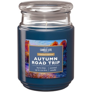 Candle-Lite Duftkerze im Glas mit Deckel | Autumn Road Trip | Duftkerze Eukalyptus | Kerzen lange Brenndauer (bis 110h) | Kerzen Blau | Duftkerze Groß (510g)