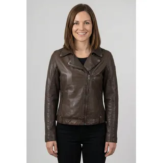 Lederjacke MAURITIUS "MWFarah", Damen, Gr. XL (42), braun, Obermaterial: 100% Schafsleder. Futter: 100% Baumwolle. Ärmelfutter: 100% Polyester, unifarben, normal, mit Reißverschluss, Jacken, mit Reverskragen