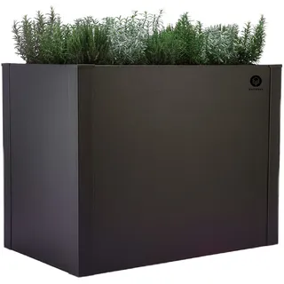 deinbeet Design-Hochbeet aus Aluminium-Metall, 100x60 cm und 100x100 cm, 8 Farben, Made in Germany (Anthrazit, 100 x 100 x 77 cm)