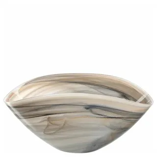 LEONARDO Schale Alabastro Beige / Schwarz 27 x 15 cm, Glas weiß