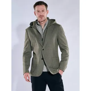 engbers Herren Freizeit-Sakko mit Inlet Grün slim fit uni Reverskragen - 58