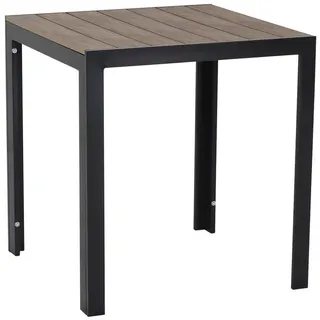 Gardissimo Gartentisch Alma quadratisch anthrazit, 70 x 70 cm Balkontisch (Spar-Set, 1-St., 1 Esstisch), Holz-Look / Aluminium / wetterfest / pflegeleicht grau