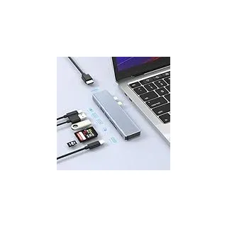USB C Hub Adapter für Mac-Book Pro Air, Mac Multiport Adapter-7 in 2 Mac-Book Zubehör Dongle mit 4K HDMI, Thunderbolt 3, USB C/A Ports, SD/TF Kartenleser für M5 M4 M3 M2 M1 2025–2018 13" 14" 15" 16"