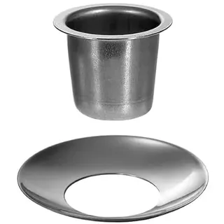 Kerzenhalter konisch Silber 22mm - Tülle und Tropfenfänger einzeln oder im Set - die perfekte Kerzentülle für Spitzkerzen, Größe:Tülle + Fänger 4er Set