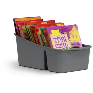 Pro Home Küchen Organizer mit 3 Fächern - Aufbewahrungsbox für Tütensuppen, Gewürzmischungen uvm. Ordnungssystem für Lebensmittel Kunststoff