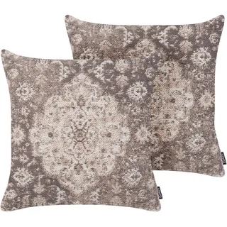 Beliani Dekokissen Mimisal 45 x 45 cm Braun