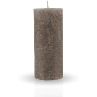 HS Candle Rustikale Stumpenkerze Ø 7 cm x 15 cm grau
