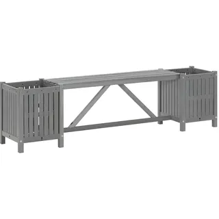 Maison Exclusive - Gartenbank Mit 2 Pflanzkübeln 150 Cm Massivhol