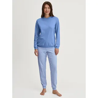 CALIDA Lovely Nights Pyjama Gestreift Blau 52/54