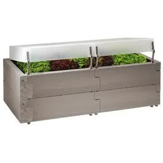 Juwel - Gardenstar Hochbeet Woody Set 130 X 60 X 52 Cm, Inkl. 2 Thermohauben Hochbeete Aus Kunststoff