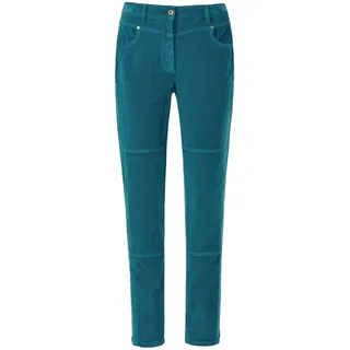 GOLDNER Schlupfhose Bequeme Samthose dunkelpetrol 23