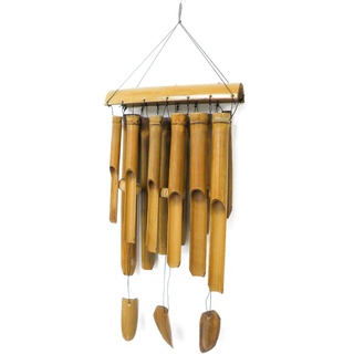 Bambus-Windspiel, Grösse:ca. 40 cm, Klangspiel für draußen, den Balkon und den Garten, hängend
